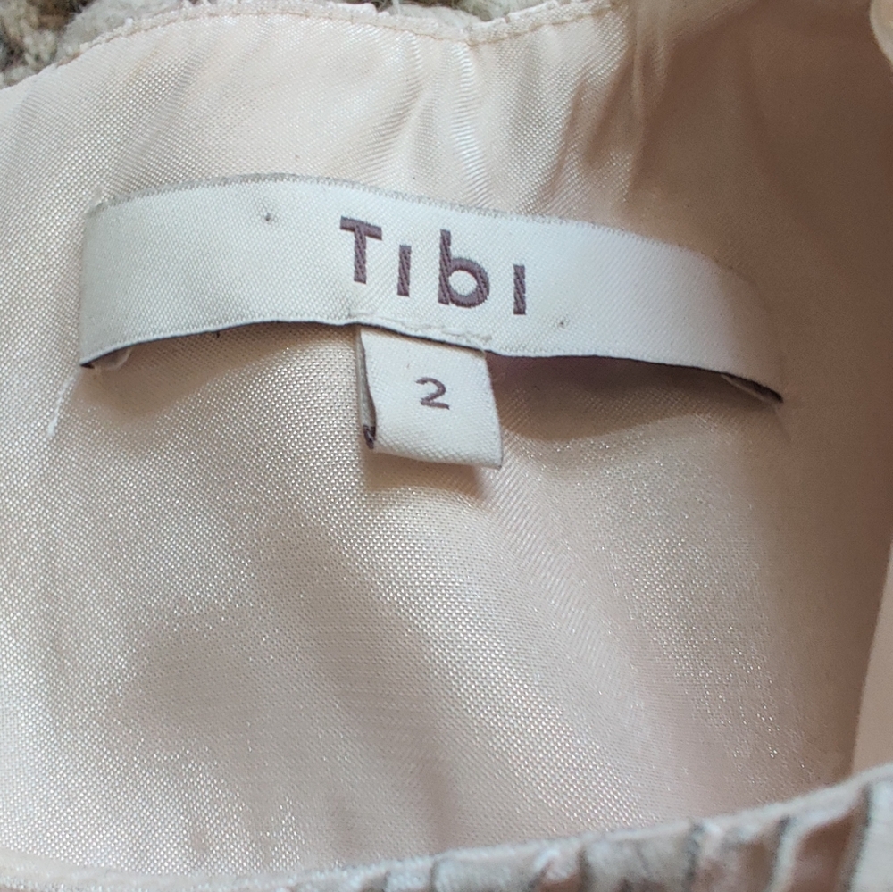 Tibi Crinkle Mini Cocktail Dress In Champagne Size 2 - Picture 5 of 6